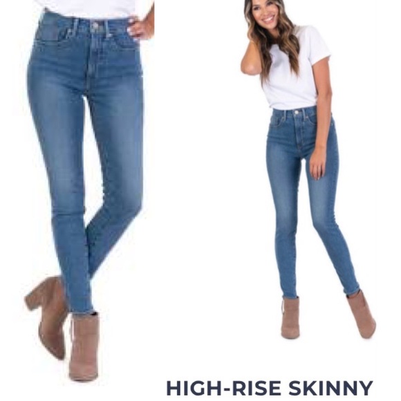 Curvy Stiletto Skinny High Rise High Waisted Jeans lit Designed in Los Angeles - Picture 3 of 16